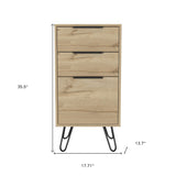 18" Brown and Black Three Drawer Standard Chest - Homeroots - Flyclothing LLC