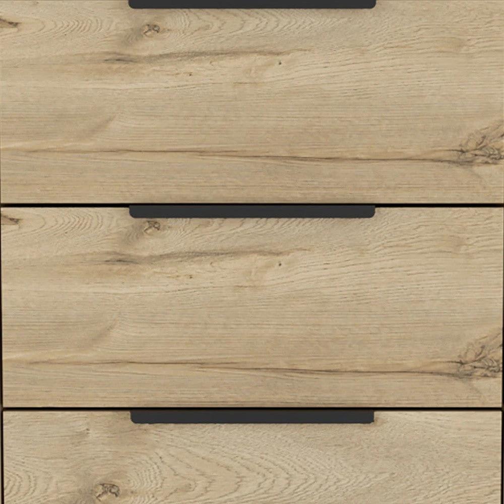 18" Brown and Black Three Drawer Standard Chest - Homeroots