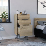 18" Brown and Black Three Drawer Standard Chest - Homeroots - Flyclothing LLC