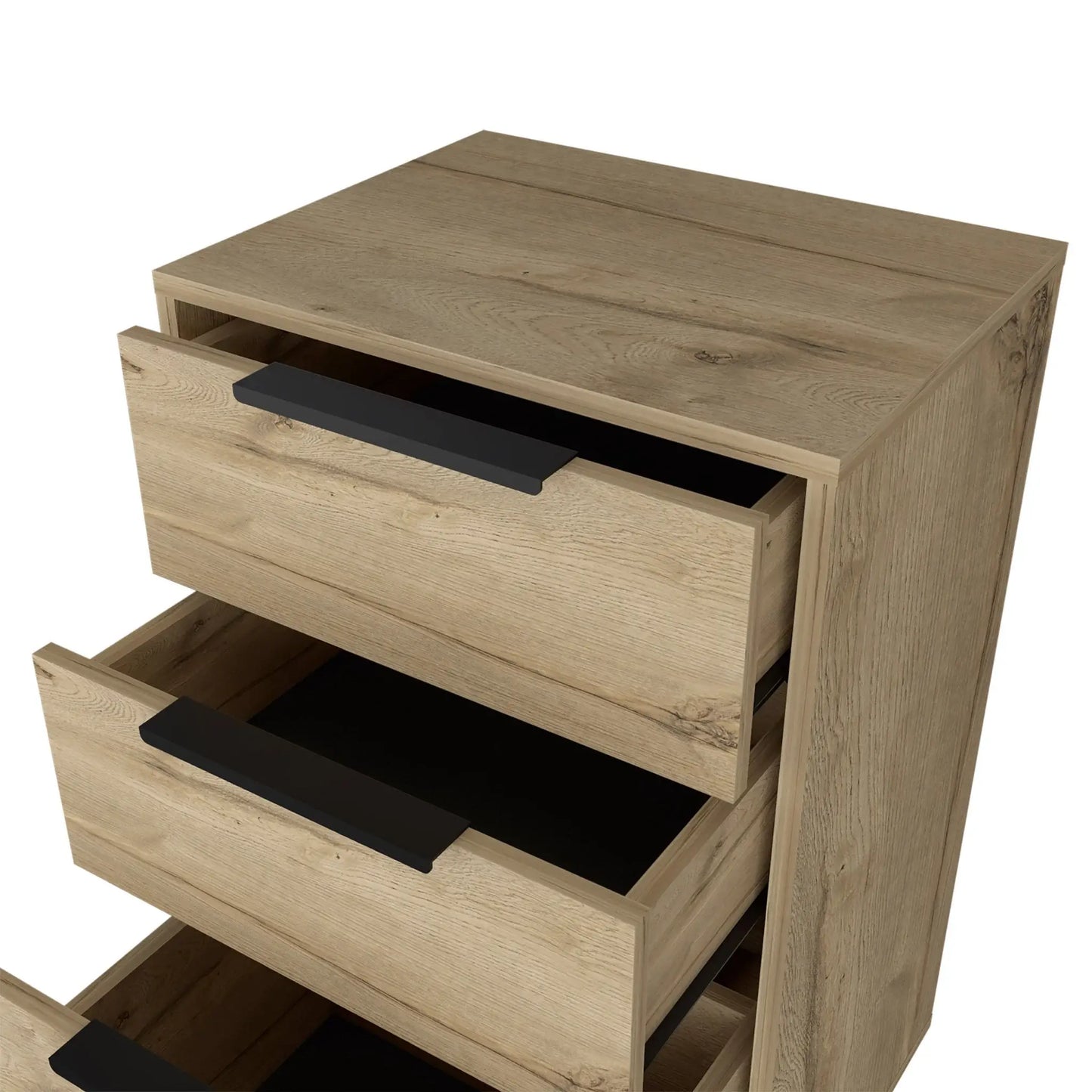 18" Brown and Black Three Drawer Standard Chest - Homeroots - Flyclothing LLC