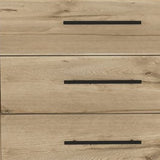 59" Natural and Black Six Drawer Double Dresser - Homeroots