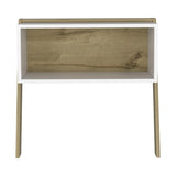 24" White and Oak Faux Wood Nightstand - Homeroots - Flyclothing LLC