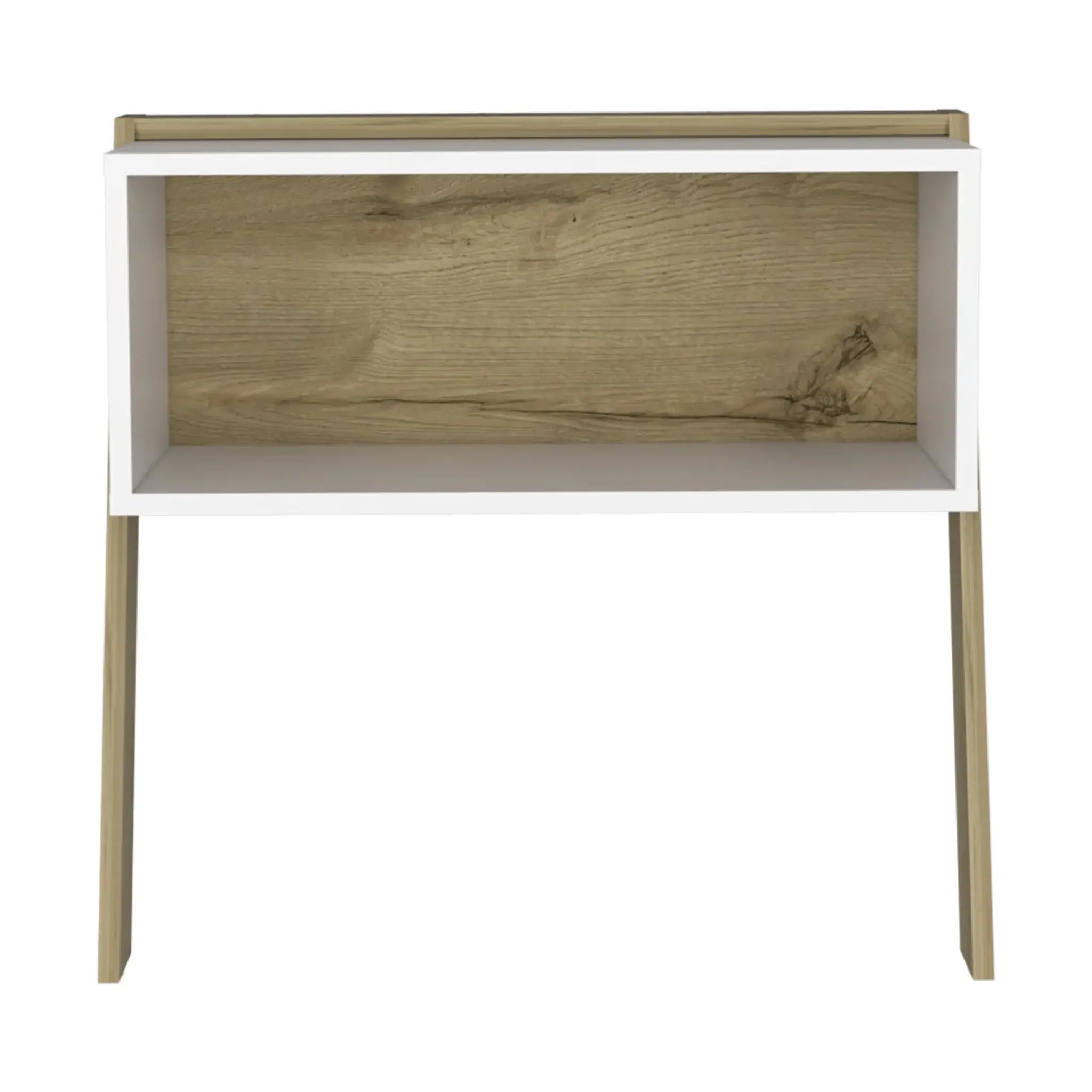 24" White and Oak Faux Wood Nightstand - Homeroots - Flyclothing LLC