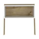 24" White and Oak Faux Wood Nightstand - Homeroots