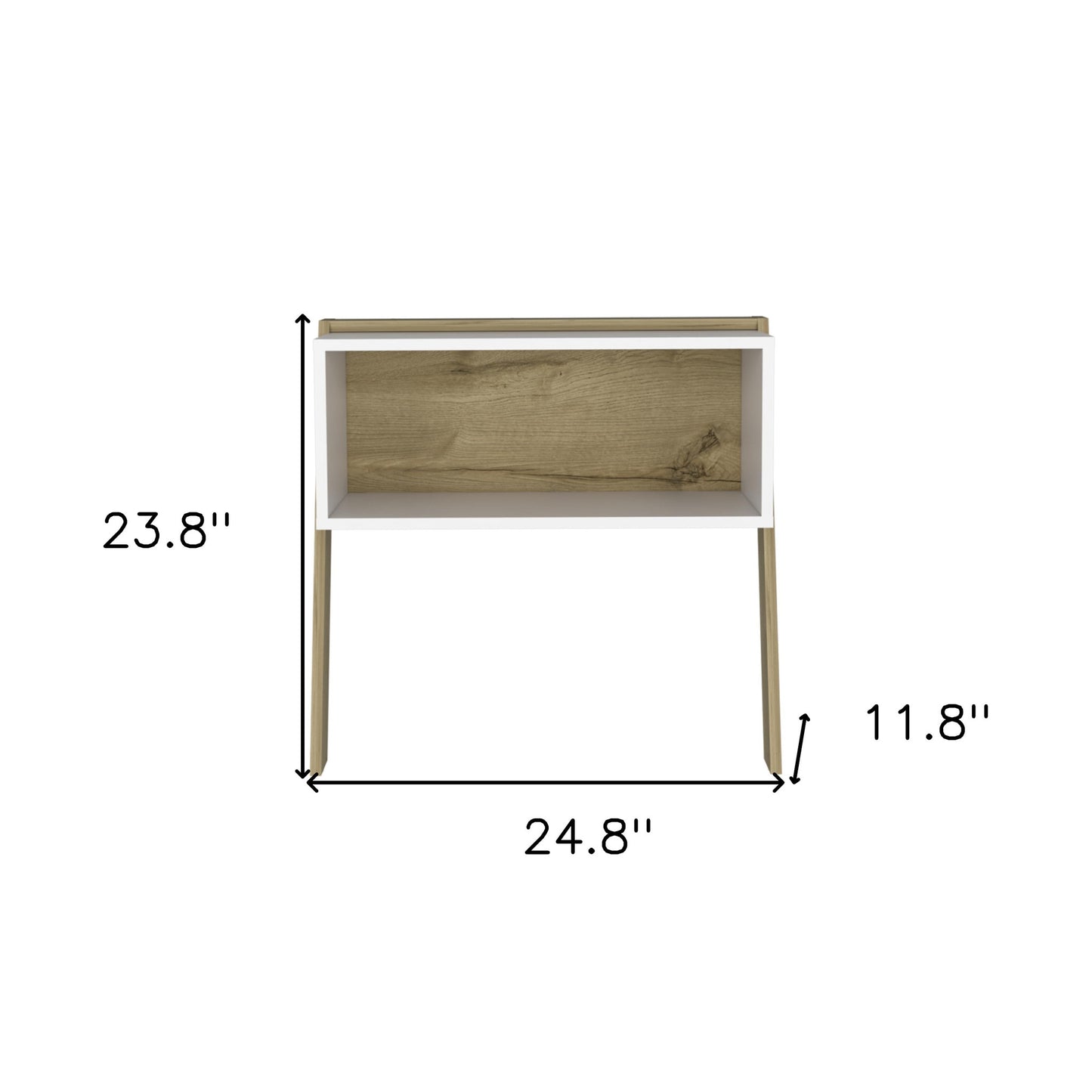 24" White and Oak Faux Wood Nightstand - Homeroots - Flyclothing LLC