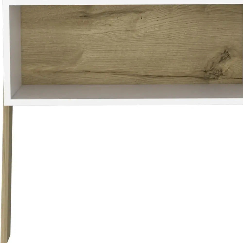 24" White and Oak Faux Wood Nightstand - Homeroots - Flyclothing LLC