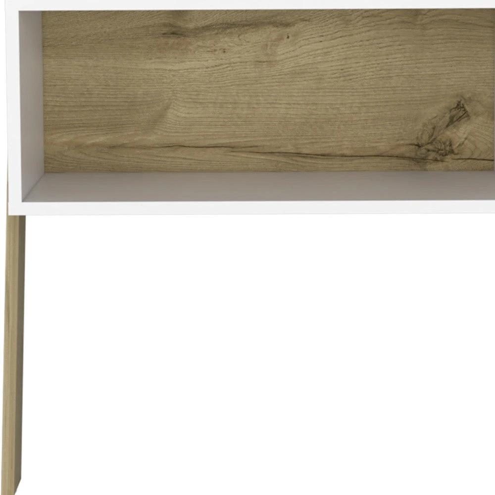 24" White and Oak Faux Wood Nightstand - Homeroots