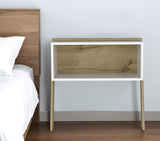 24" White and Oak Faux Wood Nightstand