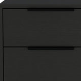 22" Black Two Drawer Faux Wood Nightstand - Homeroots - Flyclothing LLC