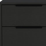 22" Black Two Drawer Faux Wood Nightstand - Homeroots