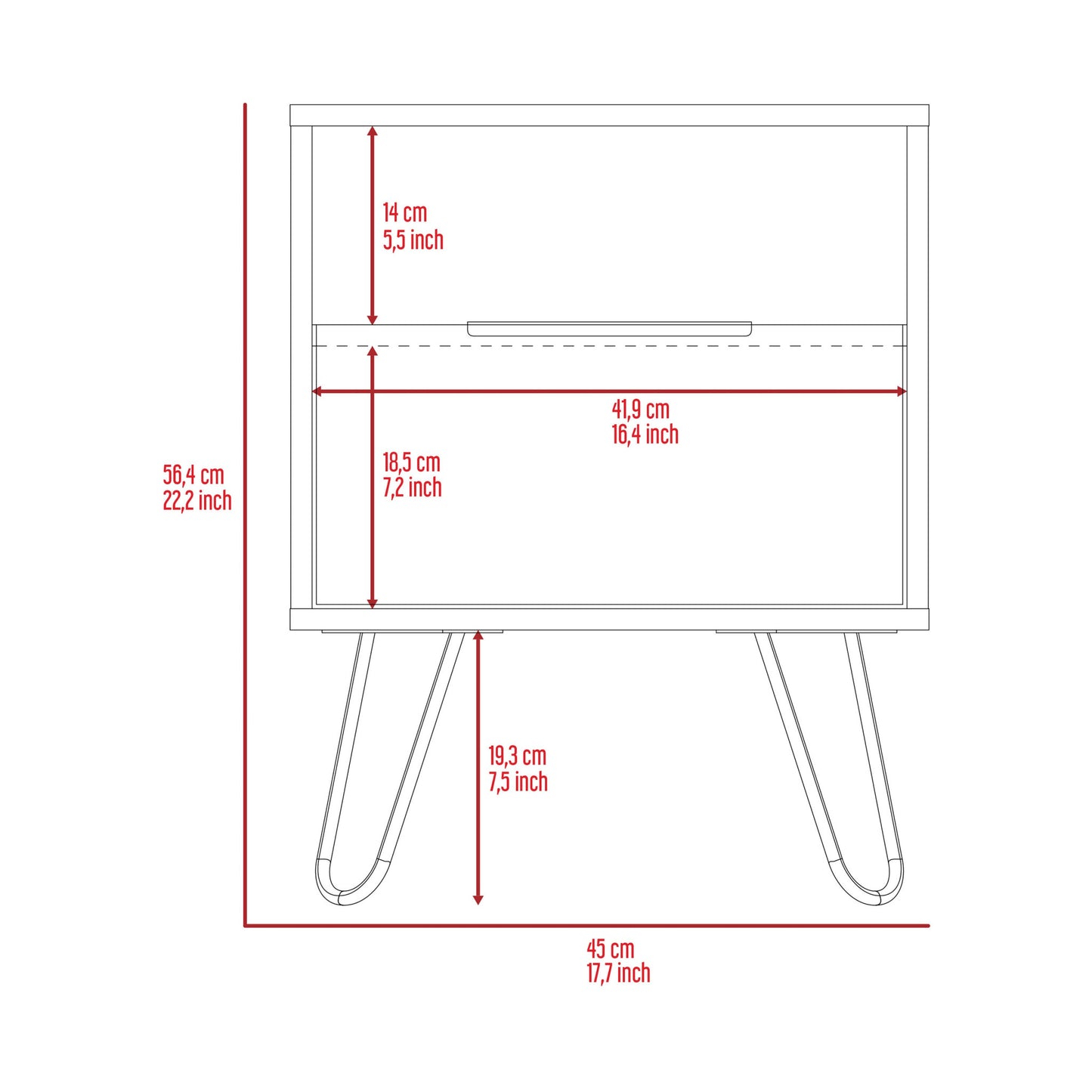 22" Light Oak Nightstand - Homeroots - Flyclothing LLC