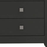 24" Black Two Drawer Faux Wood Nightstand - Homeroots - Flyclothing LLC