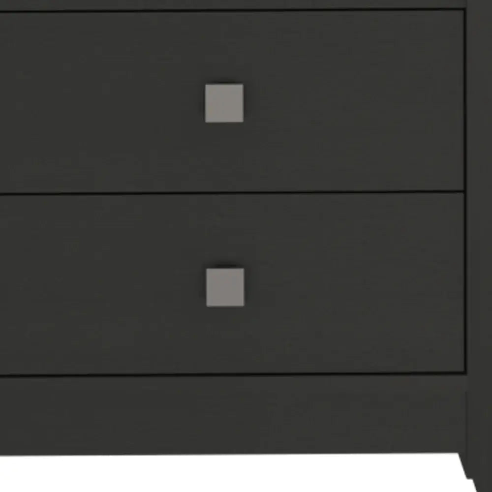 24" Black Two Drawer Faux Wood Nightstand - Homeroots - Flyclothing LLC