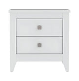 24" White Two Drawer Faux Wood Nightstand - Homeroots - Flyclothing LLC