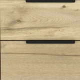 22" Oak Two Drawer Faux Wood Nightstand - Homeroots - Flyclothing LLC