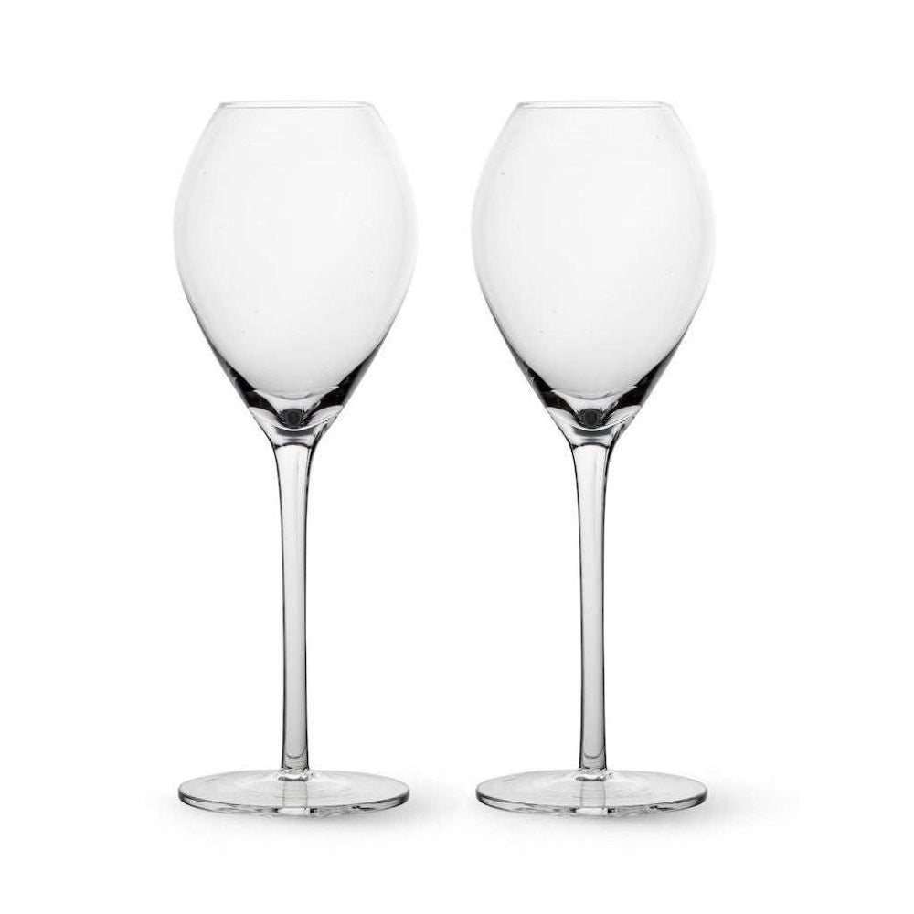 Set of Two Clear Crystal Glass Tuliped Bowl Stemmed Champagne Glass - Homeroots - Flyclothing LLC