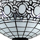 Blue and Black Tiffany Style Two Light Glass Dimmable Semi Flush Ceiling Light - Homeroots - Flyclothing LLC