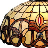 16" Tiffany Style Stained Glass Two Light Glass Dimmable Ceiling Light - Homeroots - Flyclothing LLC