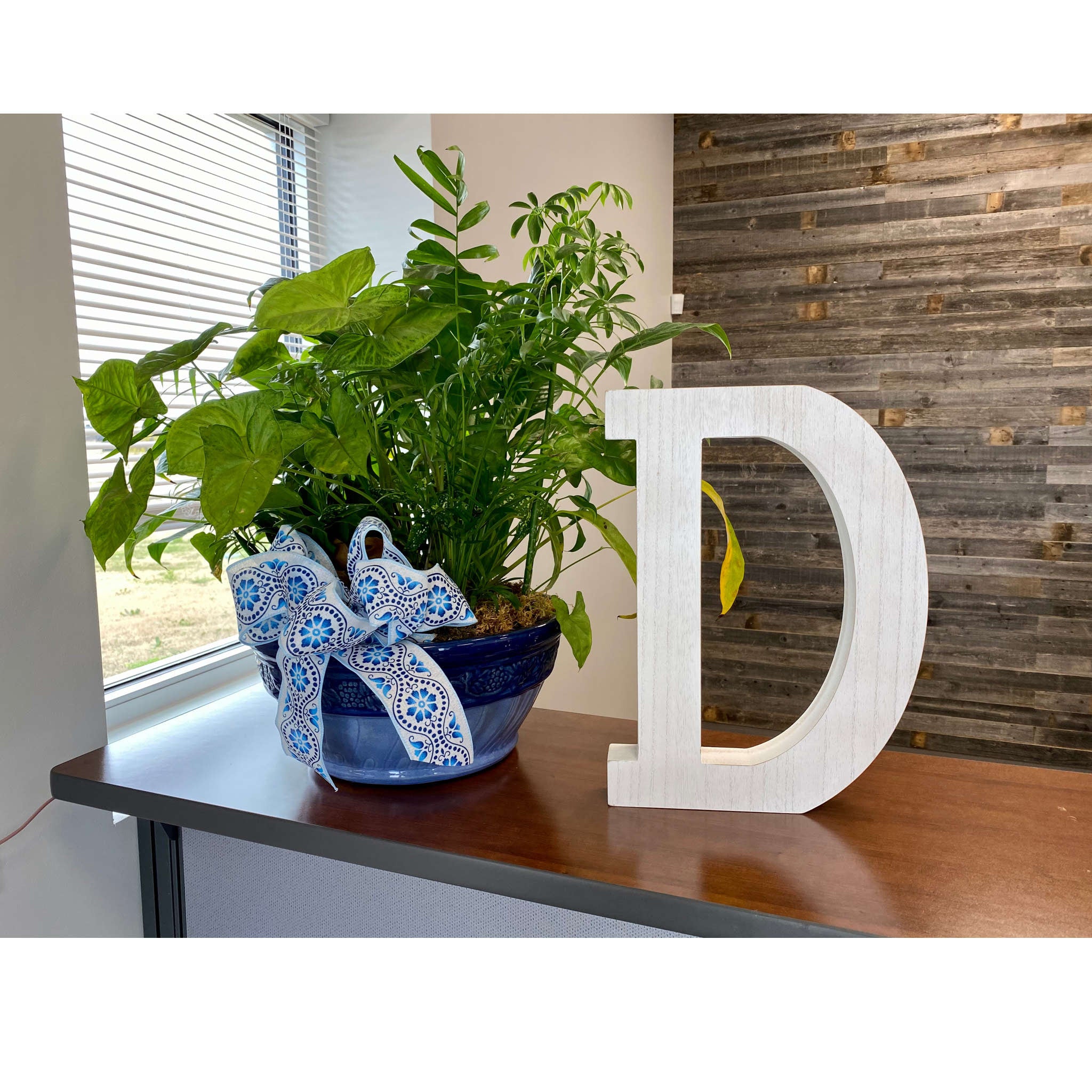 16" Distressed White Wash Wooden Initial Letter D Sculpture - Homeroots - Flyclothing LLC