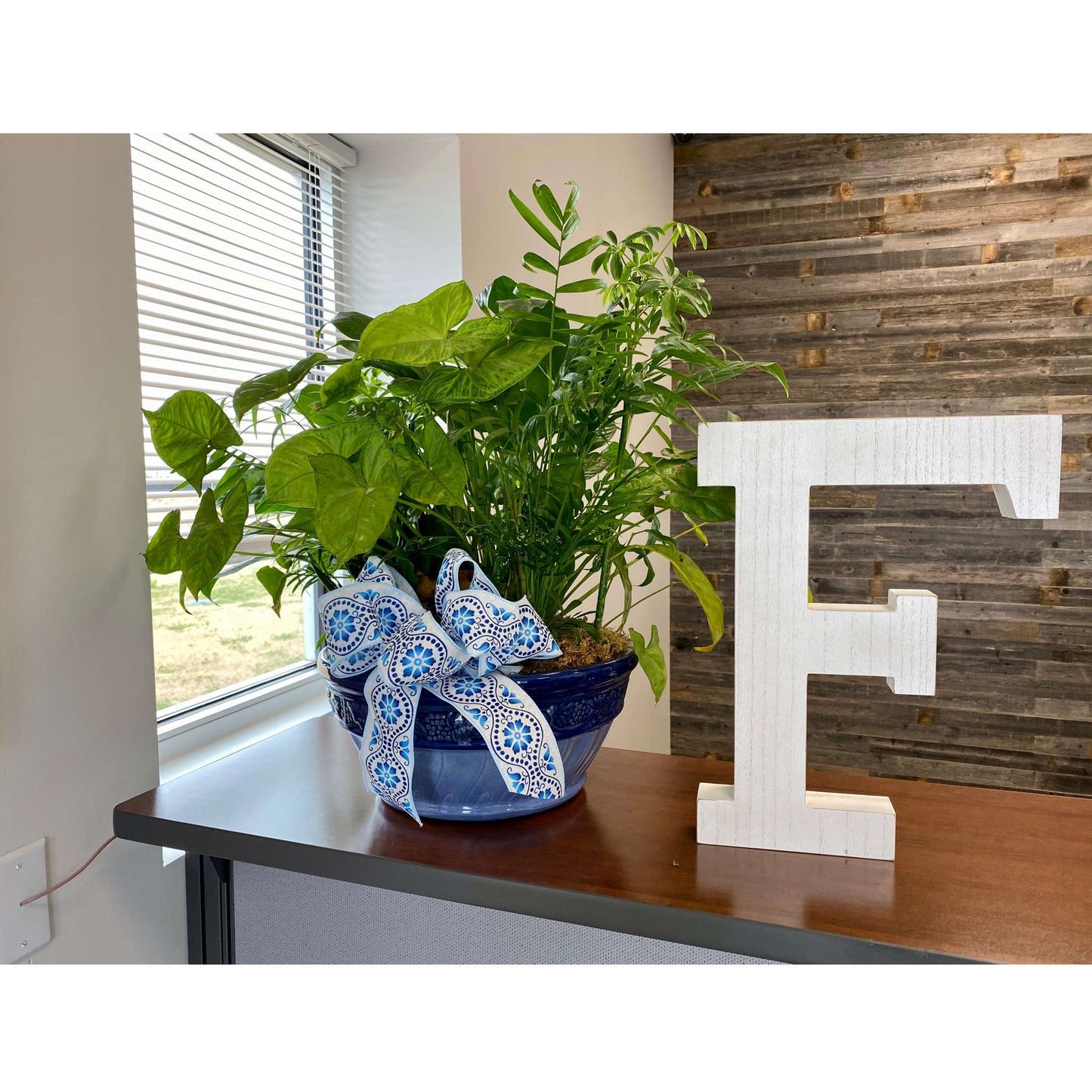 16" Distressed White Wash Wooden Initial Letter F Sculpture - Homeroots - Flyclothing LLC