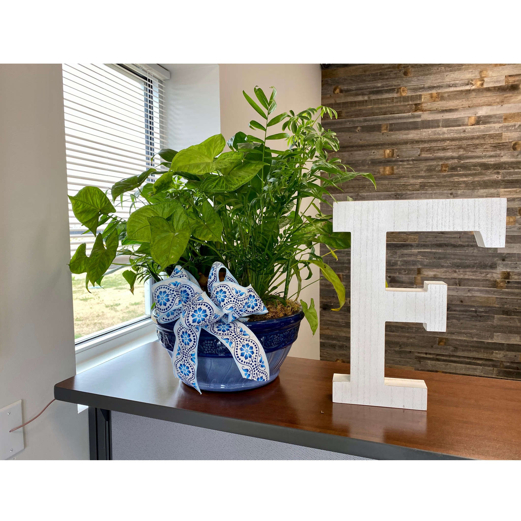 16" Distressed White Wash Wooden Initial Letter F Sculpture - Homeroots - Flyclothing LLC