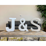 16" Distressed White Wash Wooden Initial Letter G Sculpture - Homeroots
