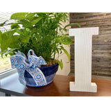 16" Distressed White Wash Wooden Initial Letter I Sculpture - Homeroots