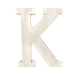 16" White Distressed Wood Letter K Tabletop Sculpture - Homeroots - Flyclothing LLC