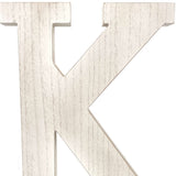 16" White Distressed Wood Letter K Tabletop Sculpture - Homeroots - Flyclothing LLC
