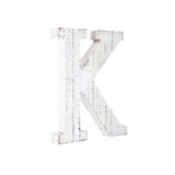 16" White Distressed Wood Letter K Tabletop Sculpture - Homeroots - Flyclothing LLC