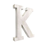 16" White Distressed Wood Letter K Tabletop Sculpture - Homeroots - Flyclothing LLC