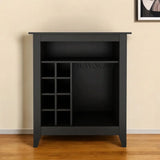 Black Bar Cart With Wine Storage - Homeroots - Flyclothing LLC