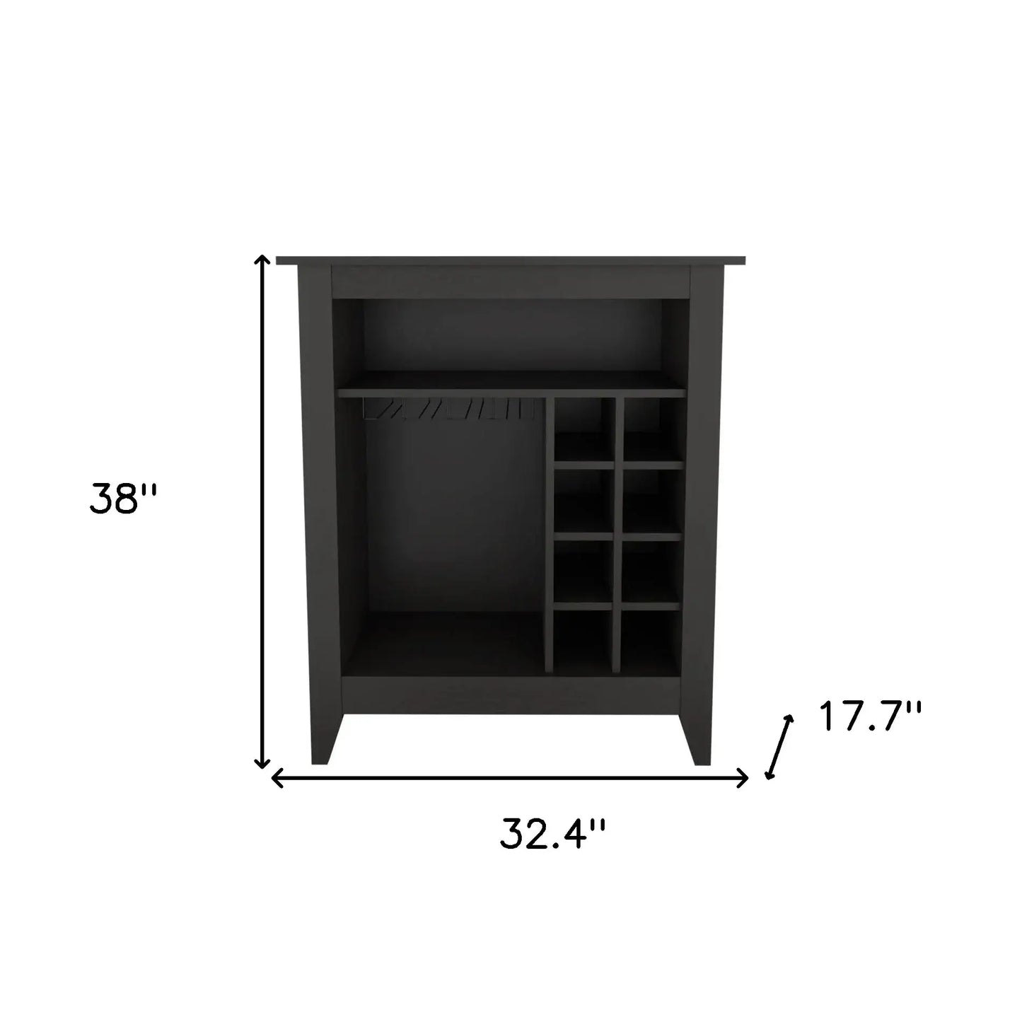 Black Bar Cart With Wine Storage - Homeroots - Flyclothing LLC