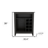 Black Bar Cart With Wine Storage - Homeroots - Flyclothing LLC