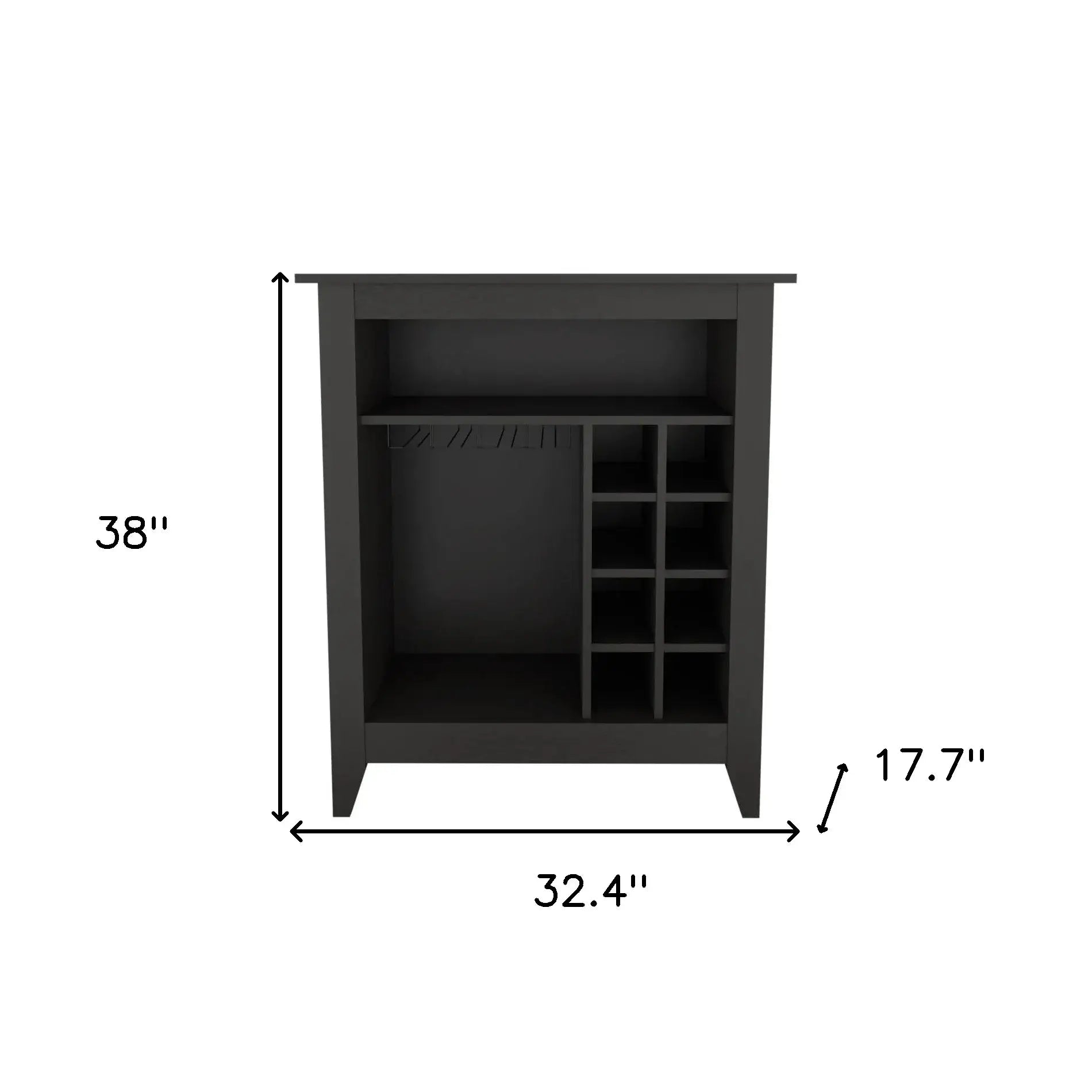 Black Bar Cart With Wine Storage - Homeroots - Flyclothing LLC