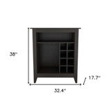 Black Bar Cart With Wine Storage - Homeroots - Flyclothing LLC