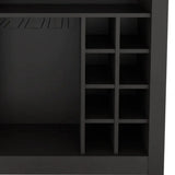 Black Bar Cart With Wine Storage - Homeroots - Flyclothing LLC