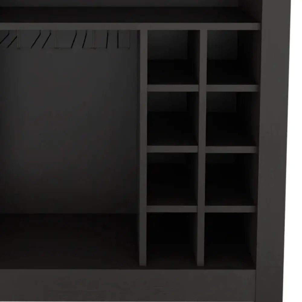 Black Bar Cart With Wine Storage - Homeroots - Flyclothing LLC