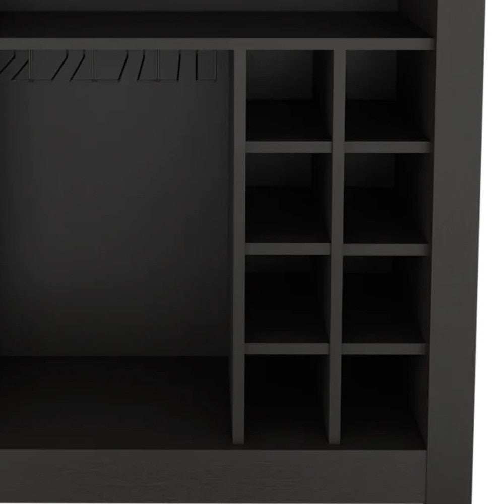 Black Bar Cart With Wine Storage - Homeroots - Flyclothing LLC