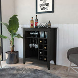 Black Bar Cart With Wine Storage - Homeroots