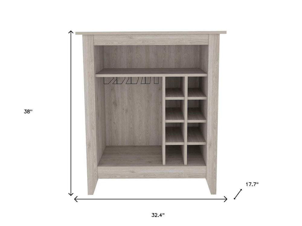 Light Gray Bar Cart With Wine Storage - Homeroots - Flyclothing LLC