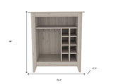 Light Gray Bar Cart With Wine Storage