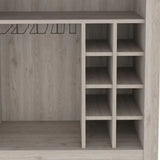 Light Gray Bar Cart With Wine Storage - Homeroots - Flyclothing LLC