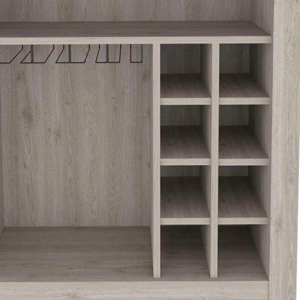 Light Gray Bar Cart With Wine Storage - Homeroots - Flyclothing LLC