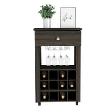 Espresso Rolling Bar Cart With Wine Storage - Homeroots