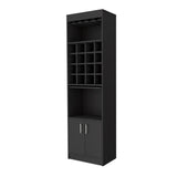 24" Black Bar Cabinet With Eighteen Shelves - Homeroots - Flyclothing LLC
