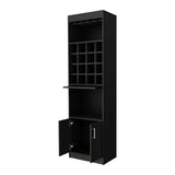24" Black Bar Cabinet With Eighteen Shelves - Homeroots - Flyclothing LLC