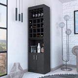 24" Black Bar Cabinet With Eighteen Shelves - Homeroots - Flyclothing LLC