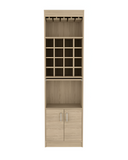 24" Natural Bar Cabinet With Eighteen Shelves - Homeroots