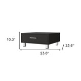 24" Black Coffee Table With Drawer - Homeroots - Flyclothing LLC